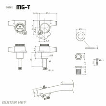 Carregar imagem no visualizador da galeria, NEW Gotoh SG381-05 MGT Locking Tuners 7-String OVAL Buttons L3+R4 Set 3X4 - GOLD