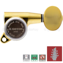 Load image into Gallery viewer, NEW Gotoh SG381-05 MGT Locking Tuners 7-String OVAL Buttons L4+R3 Set 4x3 - GOLD