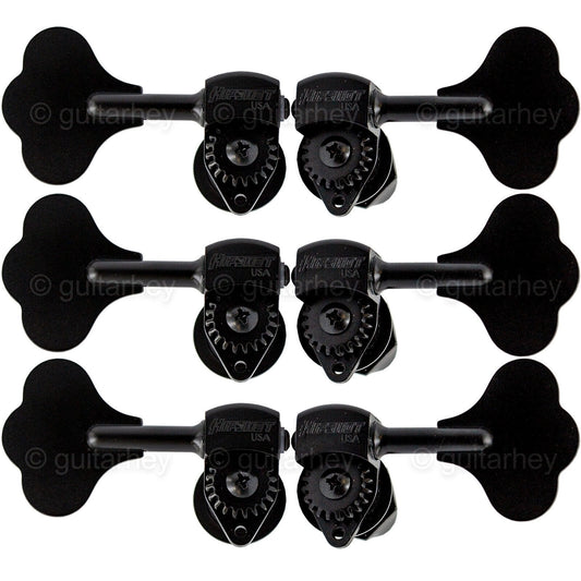NEW Hipshot USA HB6 1/2" Ultralite® Bass Tuning Machine L3+R3 Clover Key - BLACK