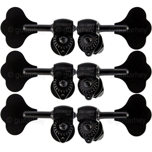 NEW Hipshot USA HB6 1/2" Ultralite® Bass Tuning Machine L3+R3 Clover Key - BLACK