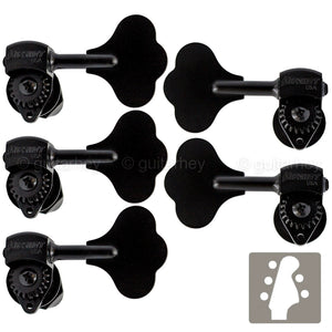 NEW Hipshot USA HB6 1/2" Ultralite® Bass Tuning Machine L3+R2 Clover Key - BLACK