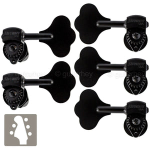 NEW Hipshot USA HB6 1/2" Ultralite® Bass Tuning Machine L2+R3 Clover Key - BLACK