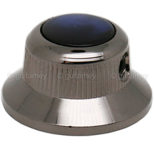 Load image into Gallery viewer, NEW (1) Q-Parts UFO Guitar Knob KBU-0757 Acrylic Blue Pearl on Top - COSMO BLACK