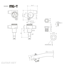 Load image into Gallery viewer, NEW Gotoh SG360-P8 MGT L3+R3 Locking Tuners w/ SMALL AMBER Buttons 3x3 - CHROME