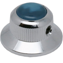 Load image into Gallery viewer, NEW (1) Q-Parts UFO Guitar Knob KCU-0770 Acrylic Aqua Pearl on Top - CHROME