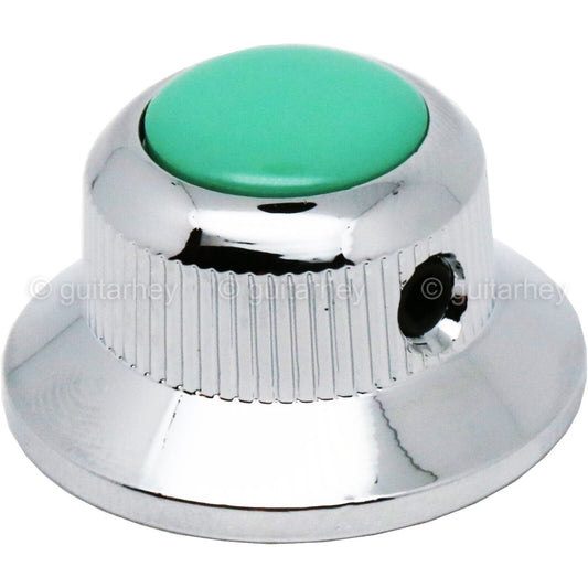 NEW (1) Q-Parts UFO Guitar Knob KCU-0743 Acrylic Teal on Top - CHROME