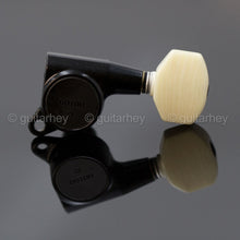 Load image into Gallery viewer, NEW Gotoh SG381-M07 MIJ 6 in Line Set Tuners IVORY Style Buttons - BLACK