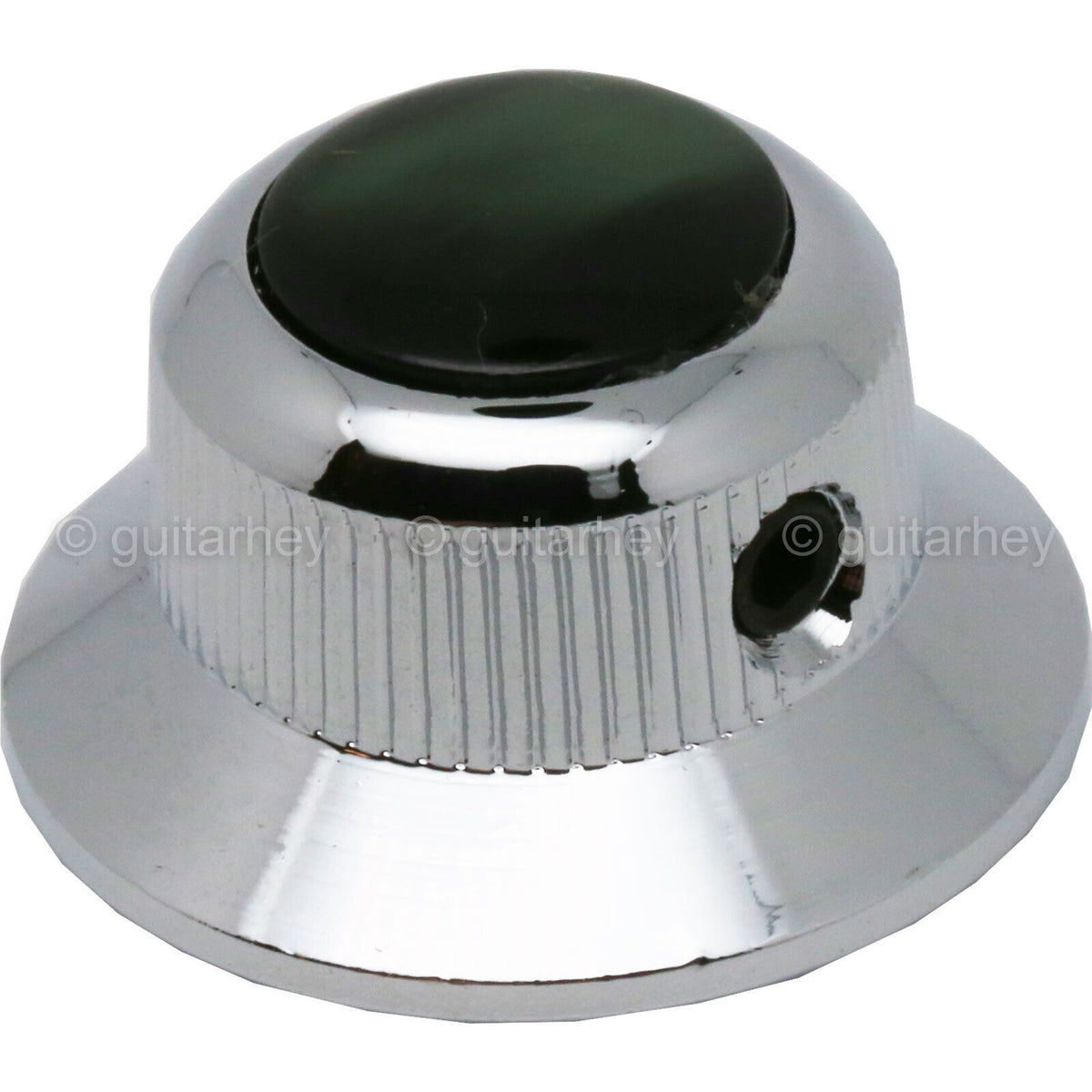 NEW (1) Q-Parts UFO Guitar Knob KCU-0764 Acrylic Green Pearl on Top - CHROME