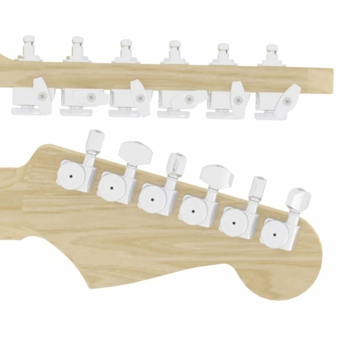 Hipshot STAGGERED Tuners Fender® Directrofit Locking HMM-P LEFT-HANDED - CHROME