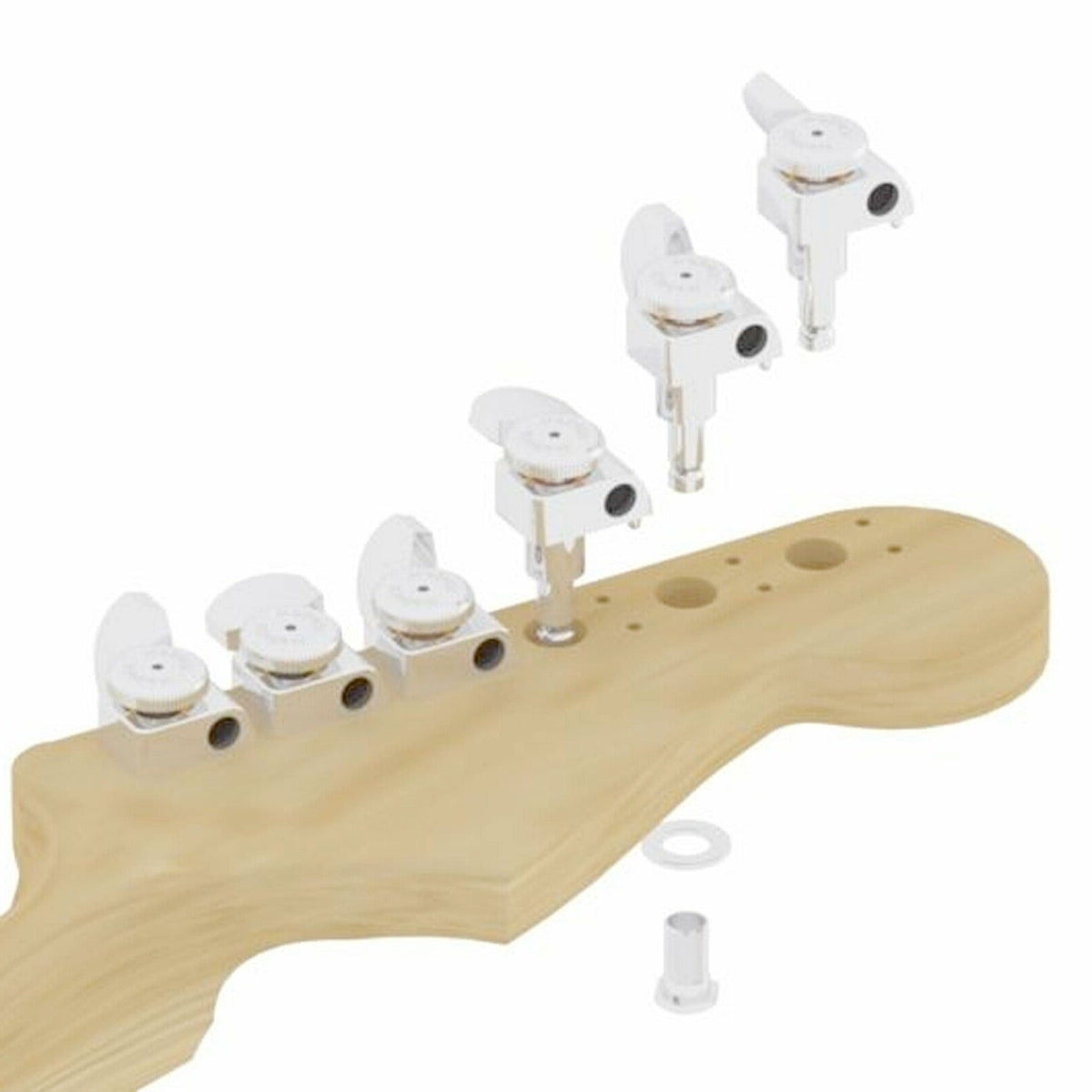 Hipshot STAGGERED Tuners Fender® Directrofit Locking HMM-P LEFT-HANDED - CHROME