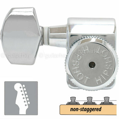 Hipshot Non-Staggered Tuners Fender Directrofit Locking HEX-C LEFT-HANDED CHROME