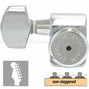 Hipshot Non-Staggered Tuners Fender Directrofit Locking HEX-C LEFT-HANDED CHROME