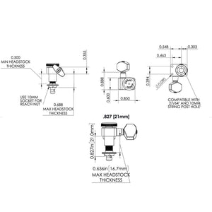 NEW Hipshot Non-Staggered Tuners Kit Fender® Directrofit™ LOCKING LEFTY - GOLD