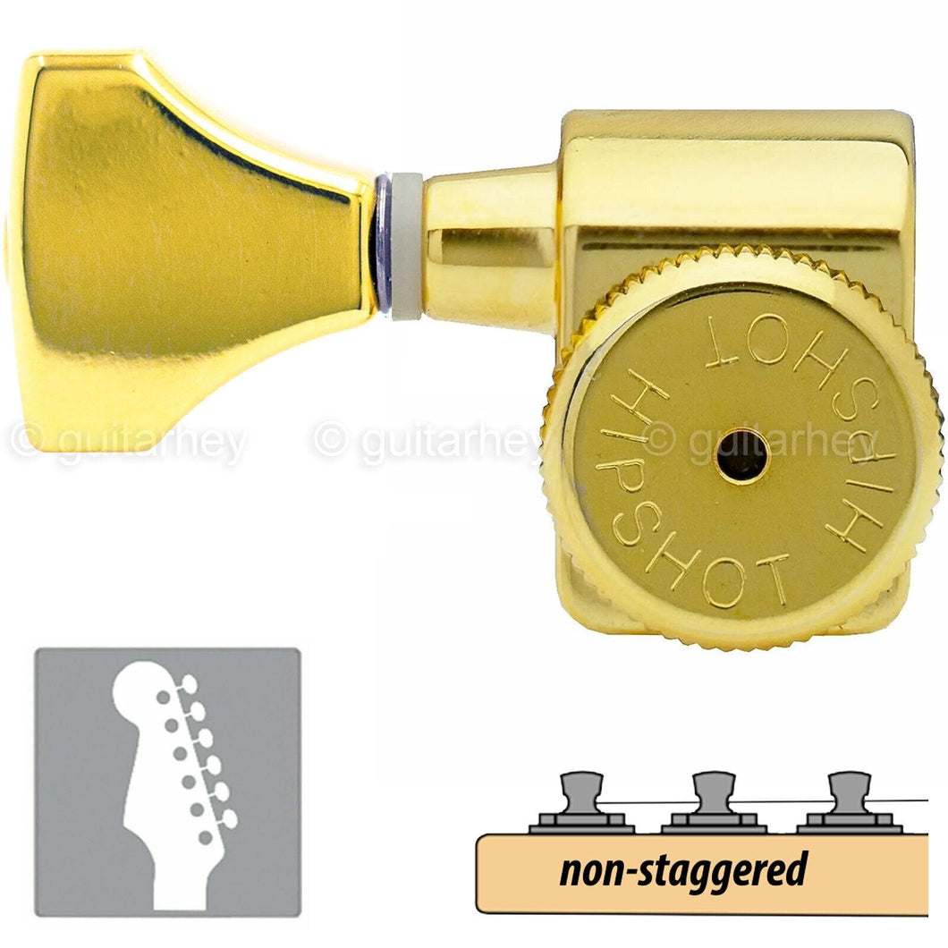 NEW Hipshot Non-Staggered Tuners Fender® Directrofit™ HS-G LOCKING LEFTY - GOLD