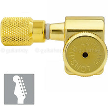 Load image into Gallery viewer, NEW Hipshot STAGGERED KNURLED keys Kit Fender® Directrofit™ LOCKING LEFTY - GOLD