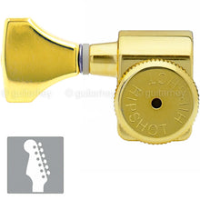 Carregar imagem no visualizador da galeria, NEW Hipshot STAGGERED HS Buttons Kit Fender® Directrofit™ LOCKING LEFTY - GOLD