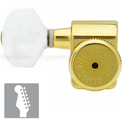 NEW Hipshot STAGGERED Hex PEARL Kit Fender® Directrofit™ LOCKING LEFTY - GOLD