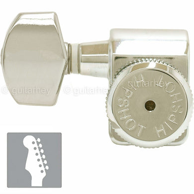 NEW Hipshot STAGGERED Tuners Fender® Directrofit™ Locking Hex LEFT-HANDED NICKEL