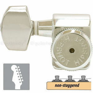 Hipshot Non-Staggered Tuners Fender Directrofit Locking HEX-C LEFT-HANDED NICKEL