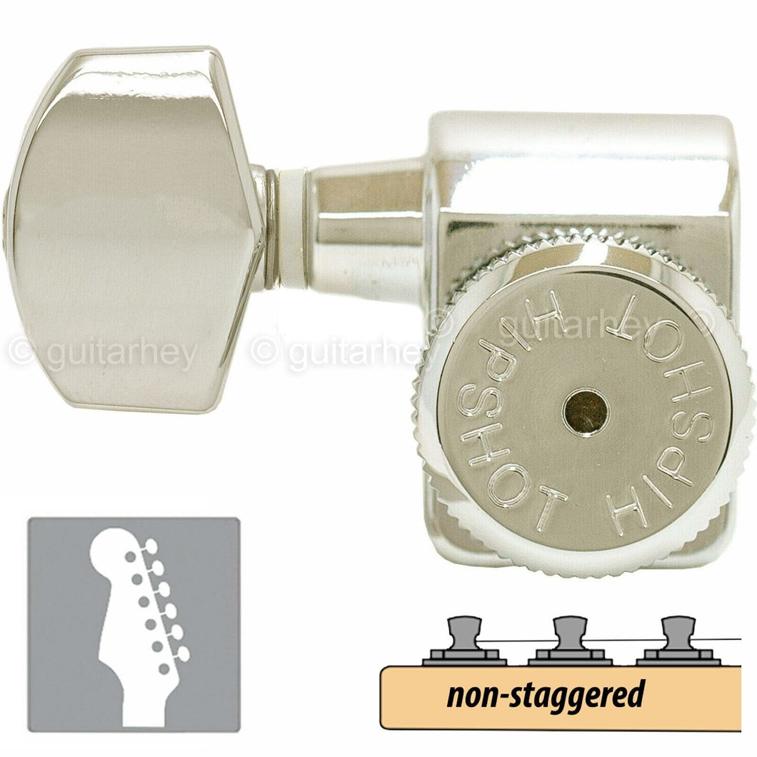 Hipshot Non-Staggered Tuners Fender Directrofit Locking HEX-C LEFT-HANDED NICKEL