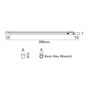 NEW Hosco Two-way Steel Truss Rod - Wrench: 4mm, Length : 360mm Weight : 101g