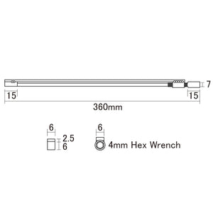 NEW Hosco Two-way Titanium Truss Rod - Wrench: 4mm, Length : 360mm Weight : 56g