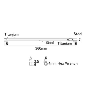 NEW Hosco Two-way Hybrid Truss Rod - Wrench: 4mm, Length : 360mm Weight : 76g