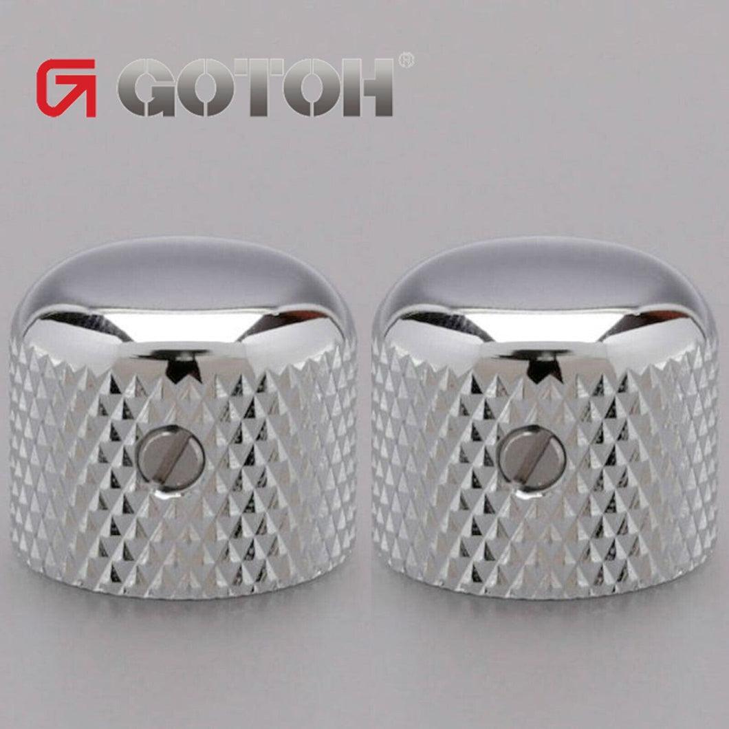 NEW (2) Gotoh VK3 Short Dome Knobs for 6mm Pots (Import Guitar/Bass) - CHROME