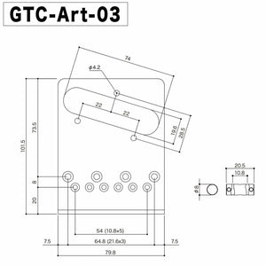 NEW Gotoh GTC-ART-03 "Acanthus" In-Tune Engraved Bridge for Telecaster - GOLD