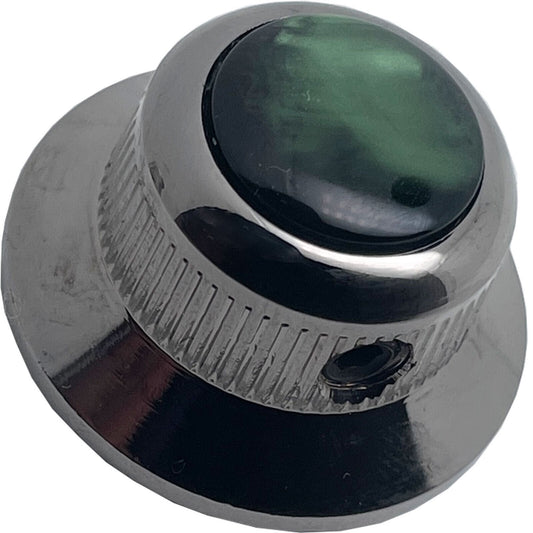 NEW (1) Q-Parts UFO Guitar Knob KBU-0763 Acrylic Green Pearl on Top COSMO BLACK