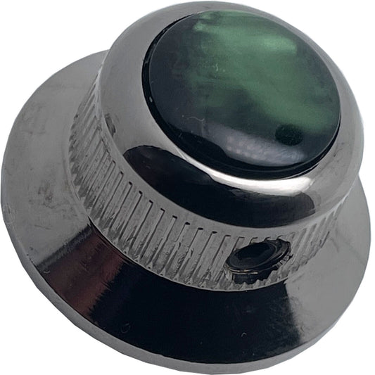 NEW (1) Q-Parts UFO Guitar Knob KBU-0763 Acrylic Green Pearl on Top COSMO BLACK