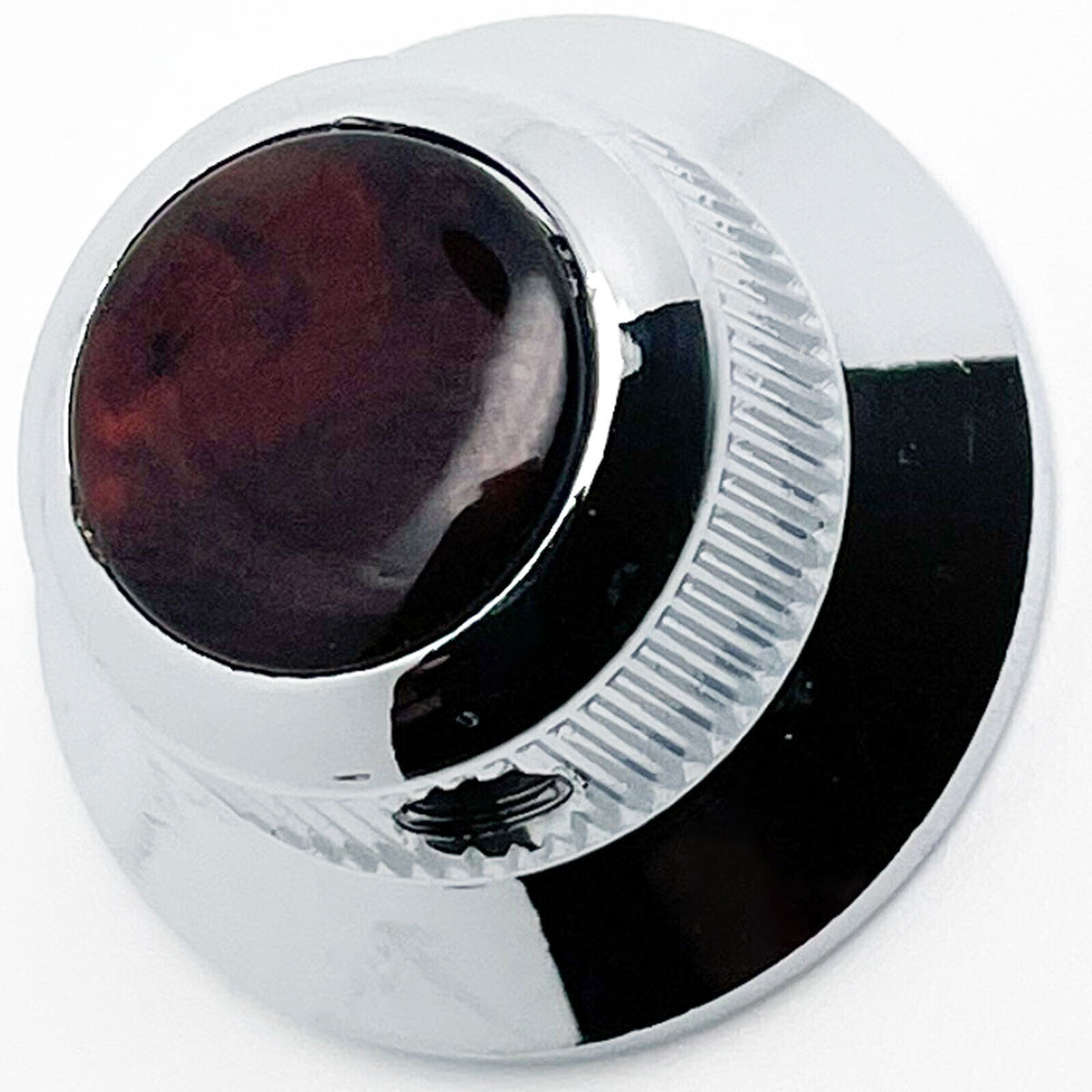 NEW (1) Q-Parts UFO Guitar Knob KCU-0755 Acrylic Red Pearl on Top - CHROME