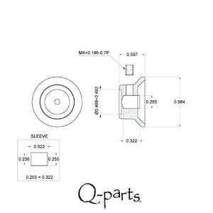 NEW (1) Q-Parts UFO Guitar Knob KCU-0755 Acrylic Red Pearl on Top - CHROME