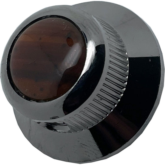 NEW (1) Q-Parts UFO Guitar Knob KBU-0745 Acrylic Tortoise on Top - COSMO BLACK