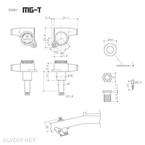 NEW Gotoh SG381-M07 MGT MAGNUM LOCKING TRAD IVORY Buttons Keys Set 3x3 - GOLD