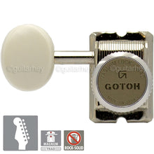 Load image into Gallery viewer, NEW Gotoh SD91-05MA MGT Locking Tuners OVAL Button 6 in line LEFT-HANDED NICKEL