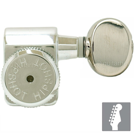 NEW Hipshot STAGGERED Tuners Fender® Directrofit™ LOCKING Oval Buttons - NICKEL
