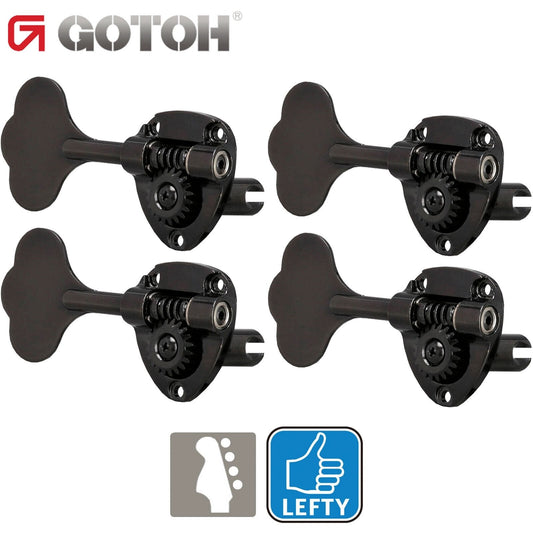 NEW Gotoh GB11W 4 in line TREBLE SIDE Bass Tuners Tuning Keys 20:1 LEFTY - BLACK