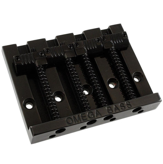NEW Omega Grooved Bass Bridge for Top Load Fender P/Jazz Bass w/ Screws - BLACK