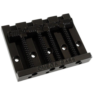NEW Omega Grooved Bass Bridge for Top Load Fender P/Jazz Bass w/ Screws - BLACK