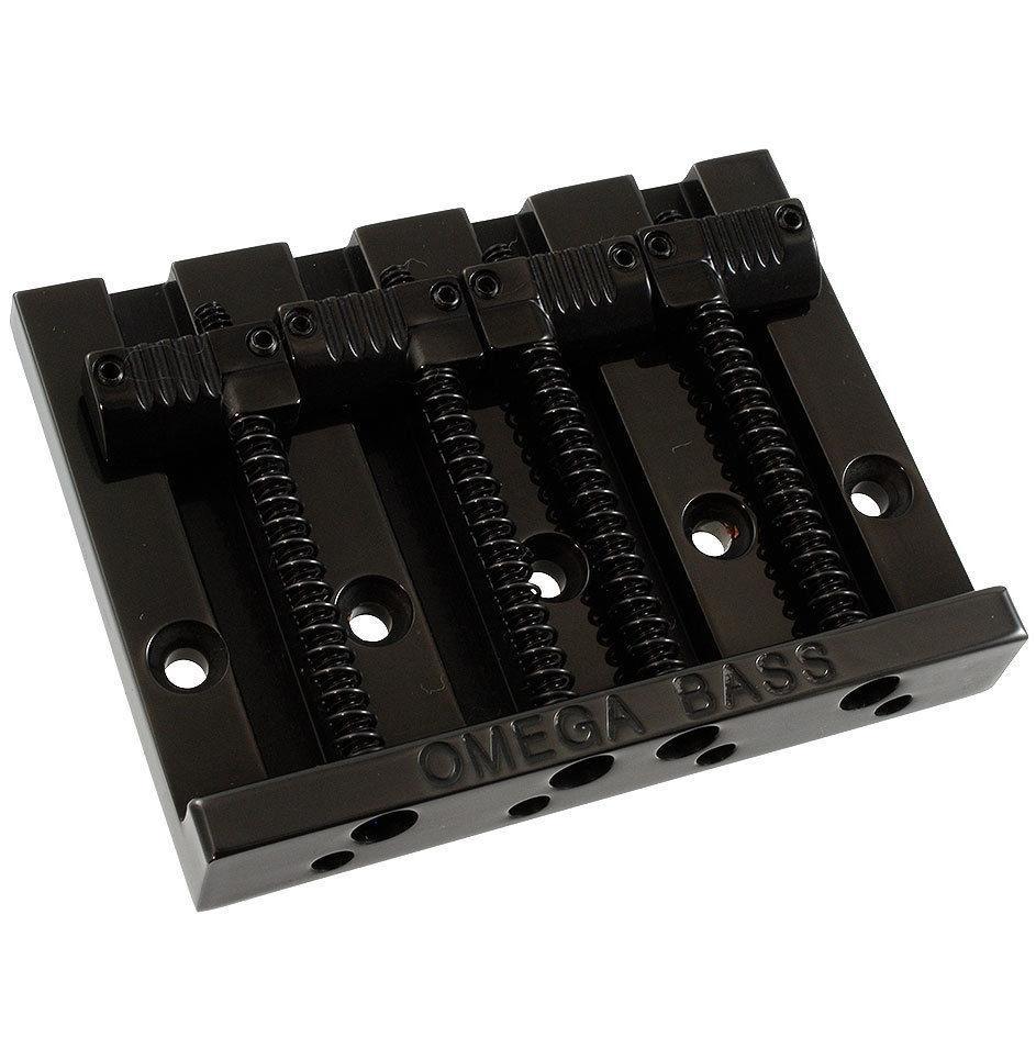 NEW Omega Grooved Bass Bridge for Top Load Fender P/Jazz Bass w/ Screws - BLACK