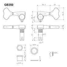 Load image into Gallery viewer, NEW Gotoh GB350 RES-O-LITE Aluminum Bass 5-String Tuning Keys L3+R2 Set X-NICKEL
