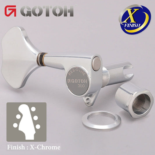 NEW Gotoh GB350 RES-O-LITE Aluminum Bass 5-String Tuning Keys L2+R3 Set X-CHROME