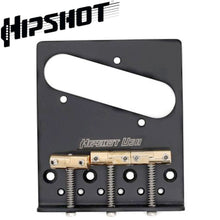 Load image into Gallery viewer, NEW Hipshot Telecaster® Retrofit Bridge 3 Mount Hole Compensated Saddles - BLACK