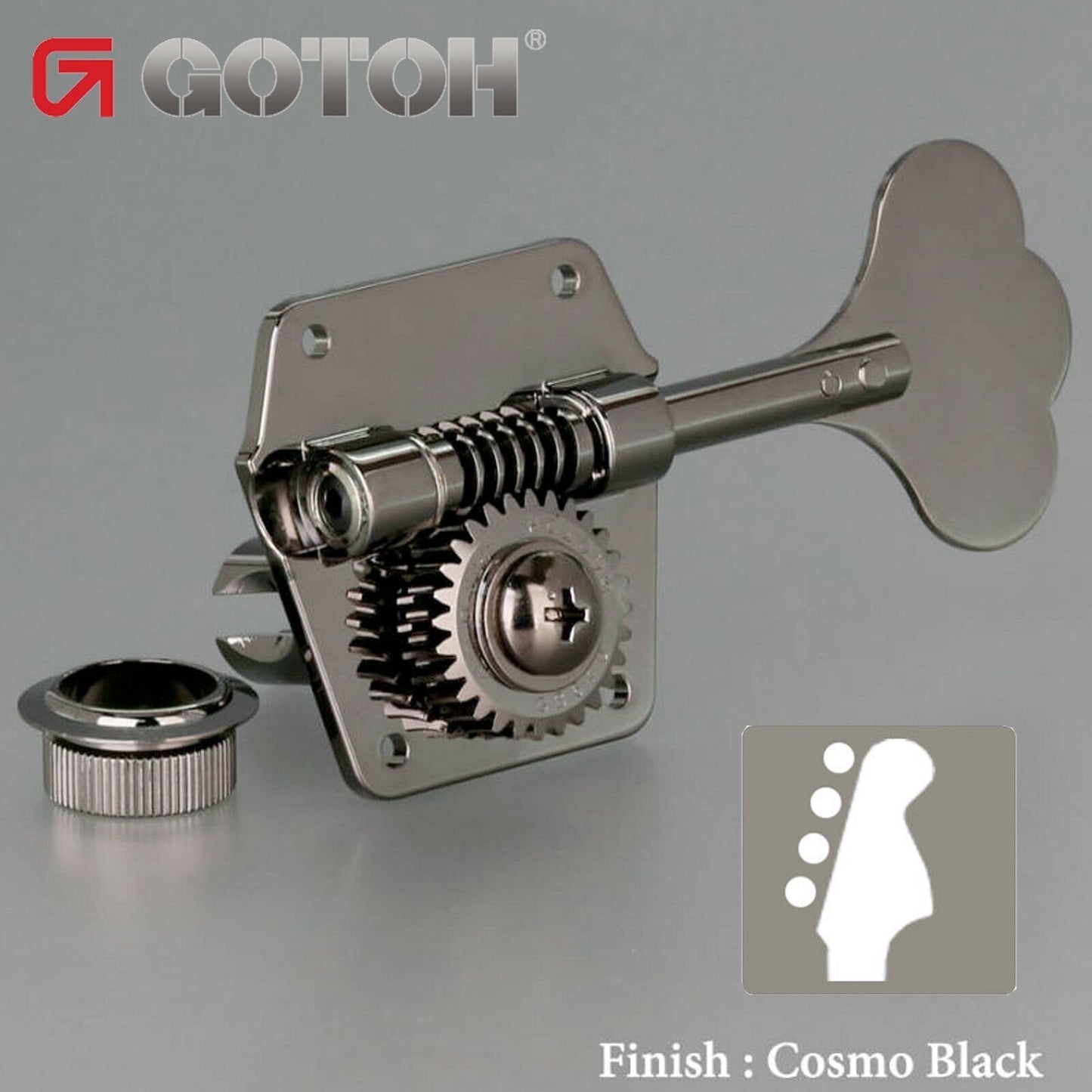 NEW Gotoh GB640 Super Light Weight 4-String Bass Guitar Tuning - COSMO BLACK