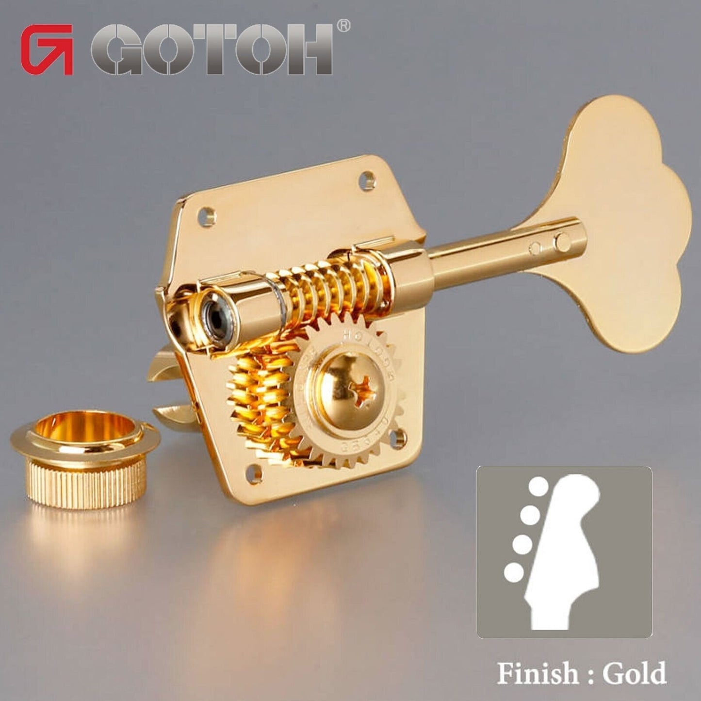 NEW Gotoh GB640 Super Light Weight 4-String Bass Guitar Tuners Tuning Set - GOLD