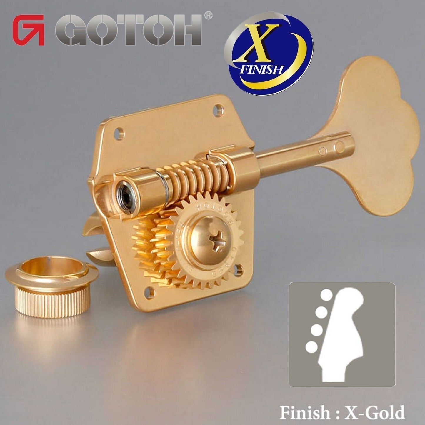 NEW Gotoh GB640 Super Light Weight 4-String Bass Guitar Tuners Set - X-GOLD