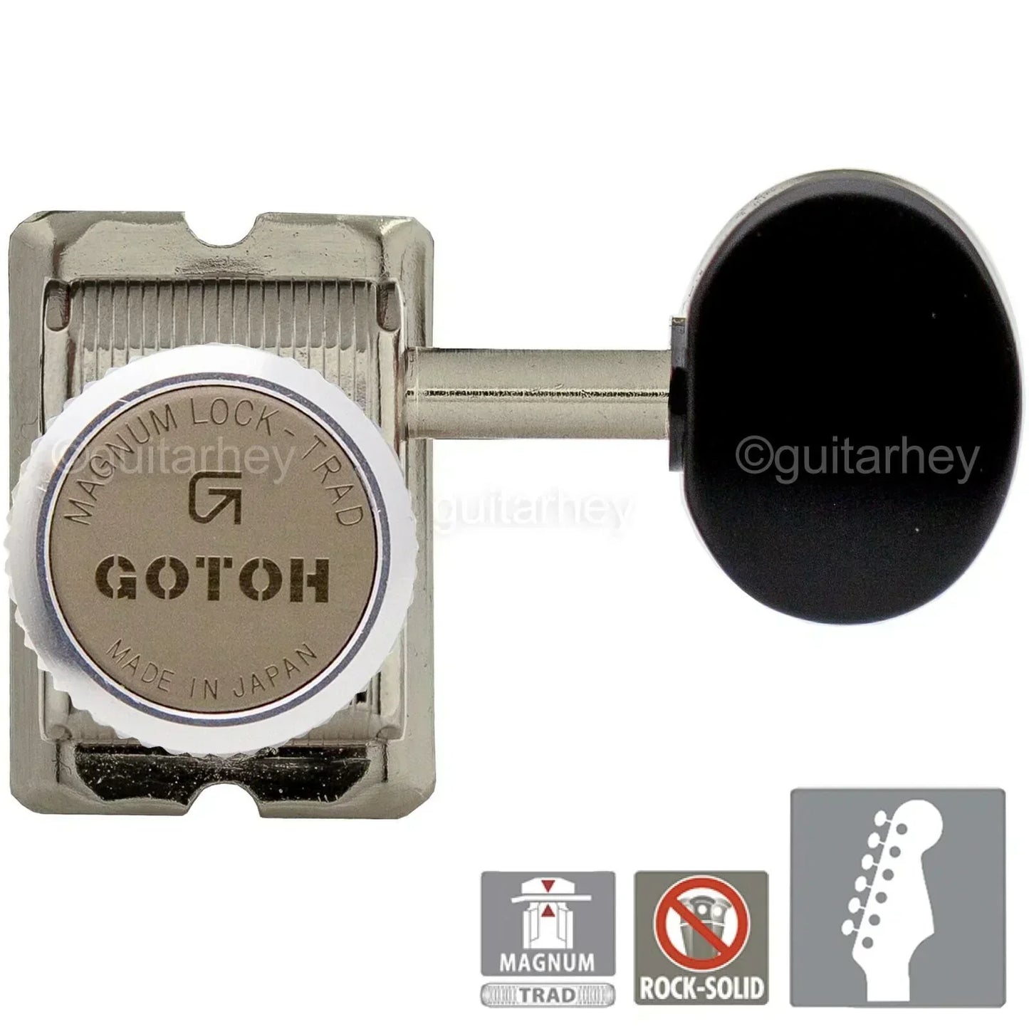 NEW Gotoh SD91-B5 MGT Locking Tuners Set 6 in line STAGGERED Vintage - NICKEL