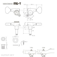 Carregar imagem no visualizador da galeria, NEW Gotoh SGS510Z-RS5 MGT 6 in line Locking Tuners Set Wood Buttons, BLACK SATIN