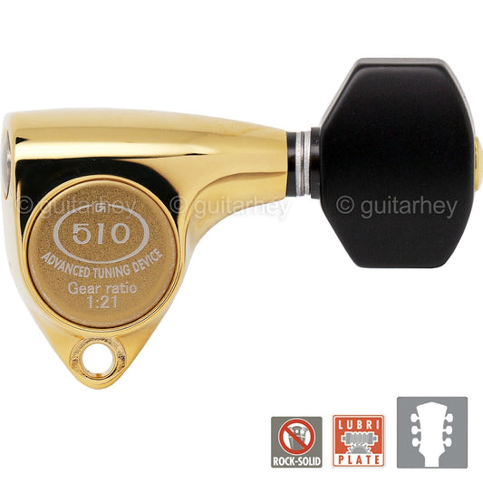 NEW Gotoh SGV510Z-B07 Tuners L3+R3 Set Advanced Tuning 21:1 Gear Ratio 3x3, GOLD